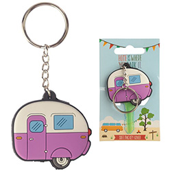 Caravan keyring - pink