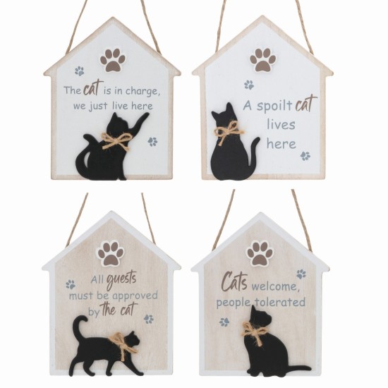 Moggy mates hanging house plaque