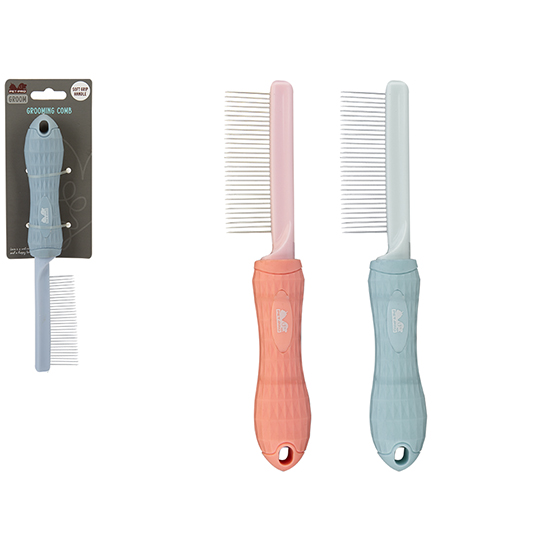 Soft grip grooming comb
