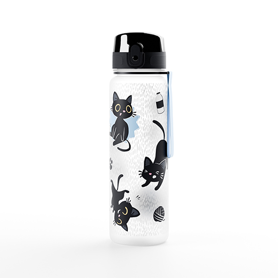 Lucky the black cat water bottle