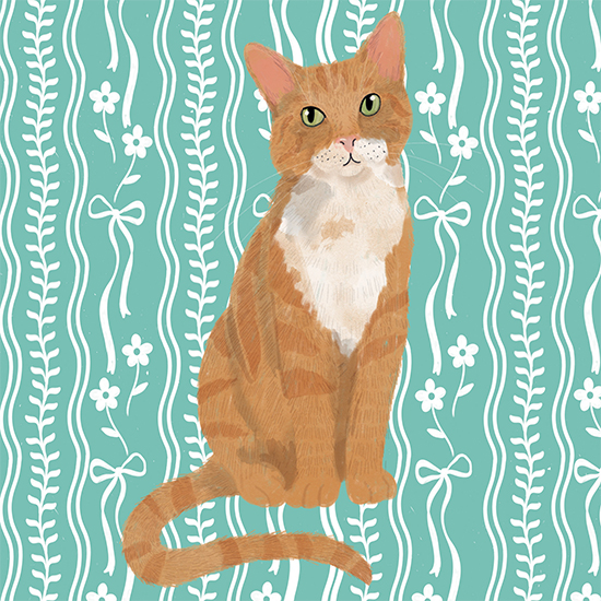 Pretty ginger cat card