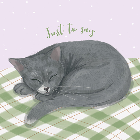 Sleepy cat card